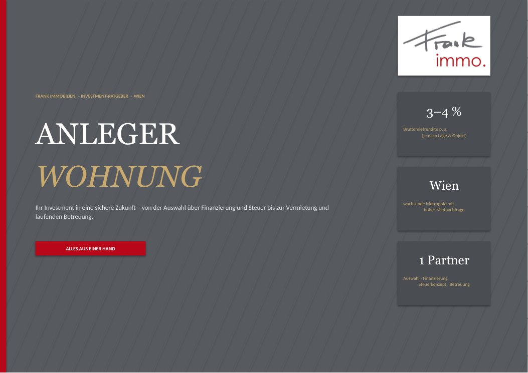 Titelseite des Anlegerwohnung-Folders